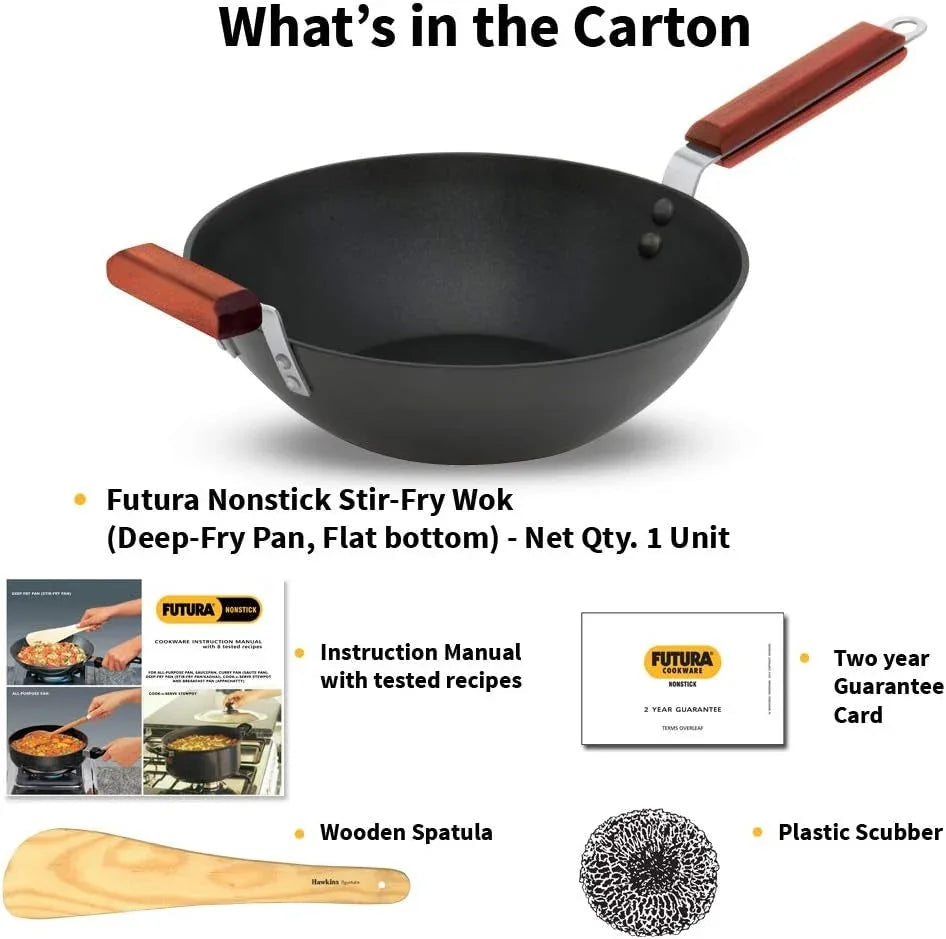 futura-nonstick-wok-stir-fry-deep-fry-pan-with-2-stay-cool-rosewood-handles-11-5-black