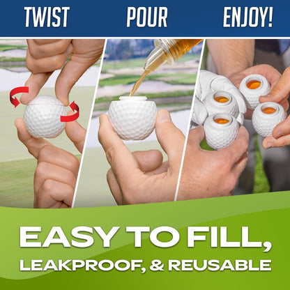 Mulligan Shots Golf Ball Shot Glasses with Lids - 12 Pack - Funny Golf Gifts for Men5