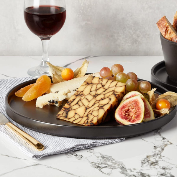 Stone Lain Celina Stoneware 16 Piece Dinnerware Set, Plates and Bowls, Black Matte Dish, Service for 4 – Minimalist round Style, Microwave & Dishwasher Safe6