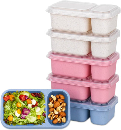 6Pack 2-Compartment Reusable Snack Containers with Lids1