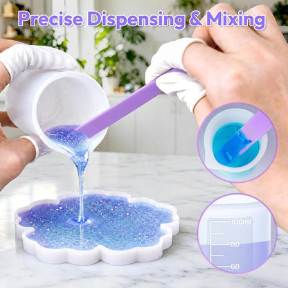 Silicone Measuring Cups Kit for Epoxy Resin 250&100Ml Mixing Cups4
