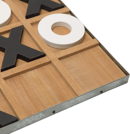 12X12 Inch Large Tic Tac Toe Wood Board Game Classic Coffee Table Decor Decorative Wooden Travel Game for Family8