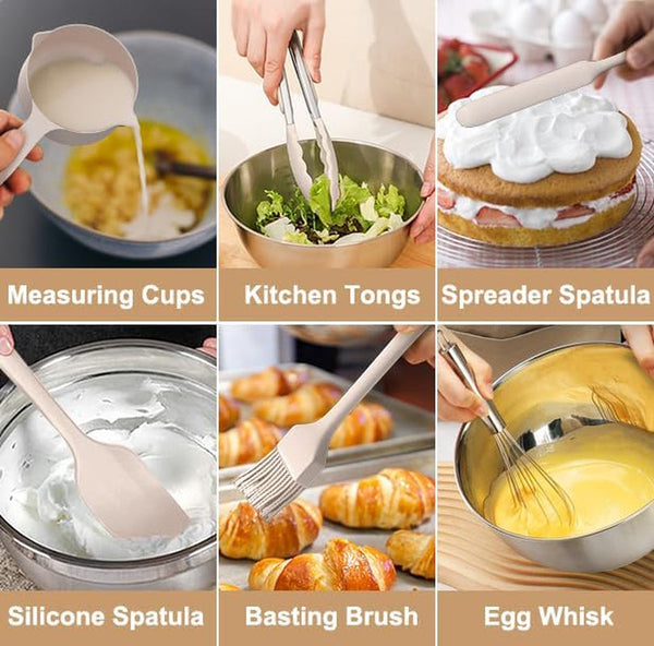 Mixing Bowls with Airtight Lids, Stainless Steel Nesting Bowls Set4