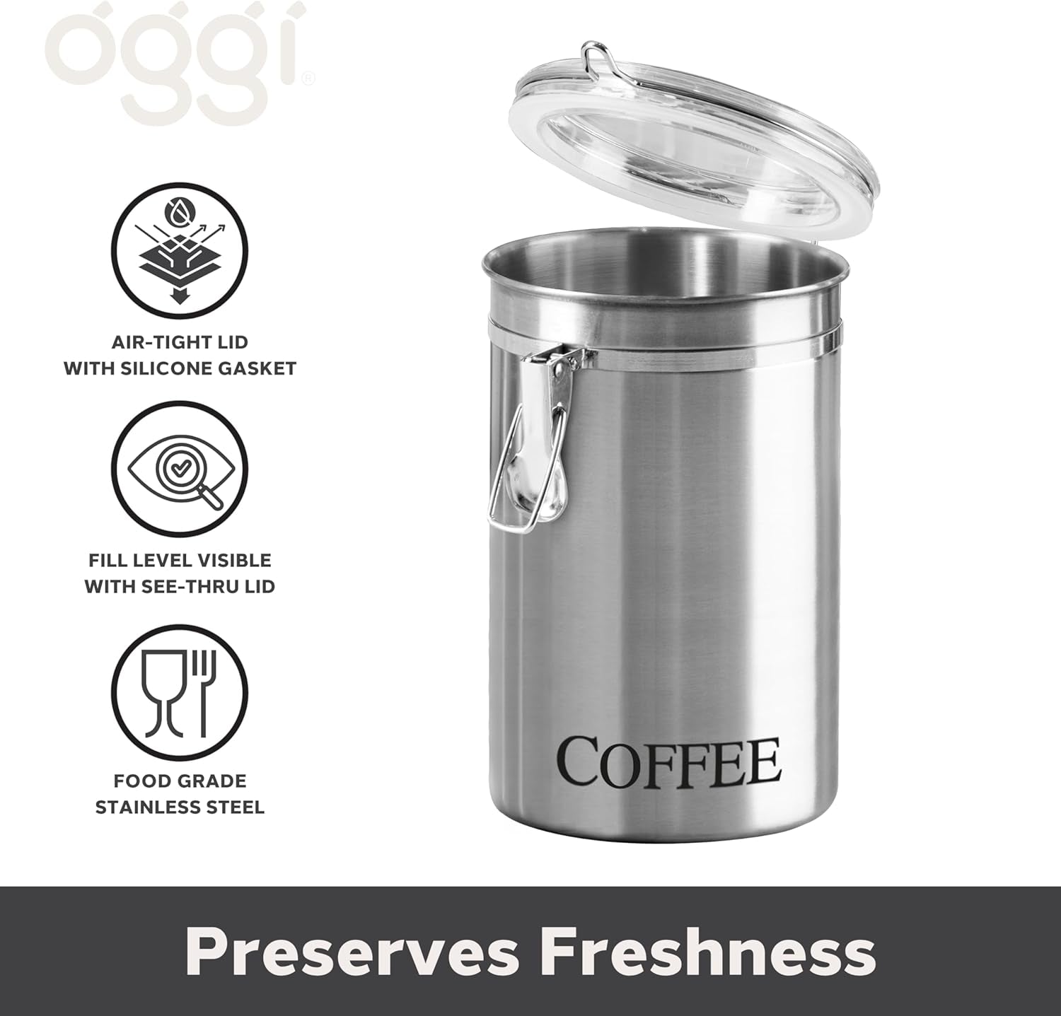 oggi-stainless-steel-coffee-canister-62-fl-oz-airtight-clamp-lid-clear-see-thru-top-ideal-for-coffee-bean-storage-ground-coffee-storage-kitchen-storage-pantry-storage-large-size-5-x-7-5