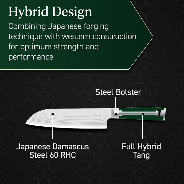 Hexclad 7" Japanese Damascus Stainless Steel Santoku Knife, Full Tang4