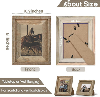 Rustic 8X10 Picture Frame, Reclaimed Barnwood Photo Frame for Wall Decor3