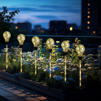 Solar Lights Outdoor Garden Decorative Waterproof 6 Pack Bulb Lights outside Solar Pathway Lights for Garden Home Christmas Landscape Path Yard Lawn Driveway Flowerbed Decor - Warm White5