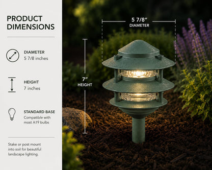 Sea Gull Lighting 9226-95 Single-Light Outdoor Path Fixture with Clear Glass, Emerald Green2