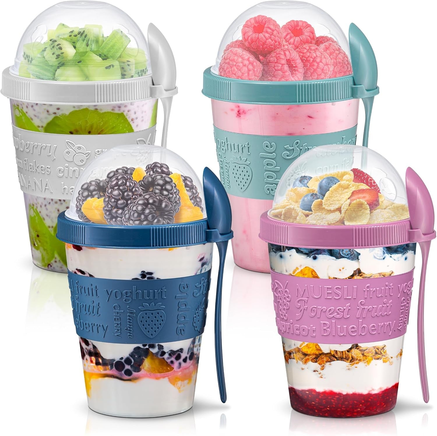 4-pack-on-the-go-yogurt-parfait-cups-with-lids-topping-compartment-spoon-yogurt-parfait-cups-for-breakfast-meal-prep-reusable-leak-proof-container-bpa-free-20oz-colorfull