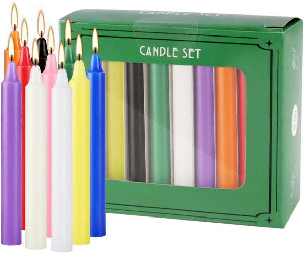 40 Pack Spell Chime Candles-4 Inch Multi-Colored Taper Candles Sticks-For Home Decor Kitchen Decor Wedding Decoration-10 Colours8