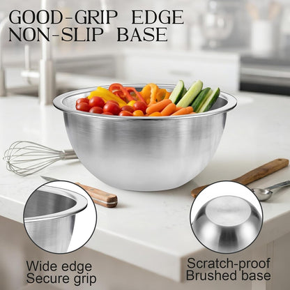 Stainless Steel Bowls, Metal Mixing Bowl Set of 33