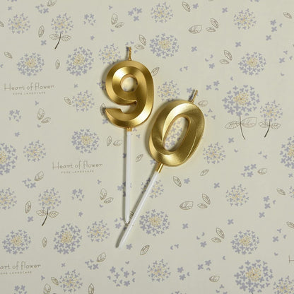 90Th Birthday Candles,Gold Number 90 Cake Topper for Birthday Decorations Party Decoration2