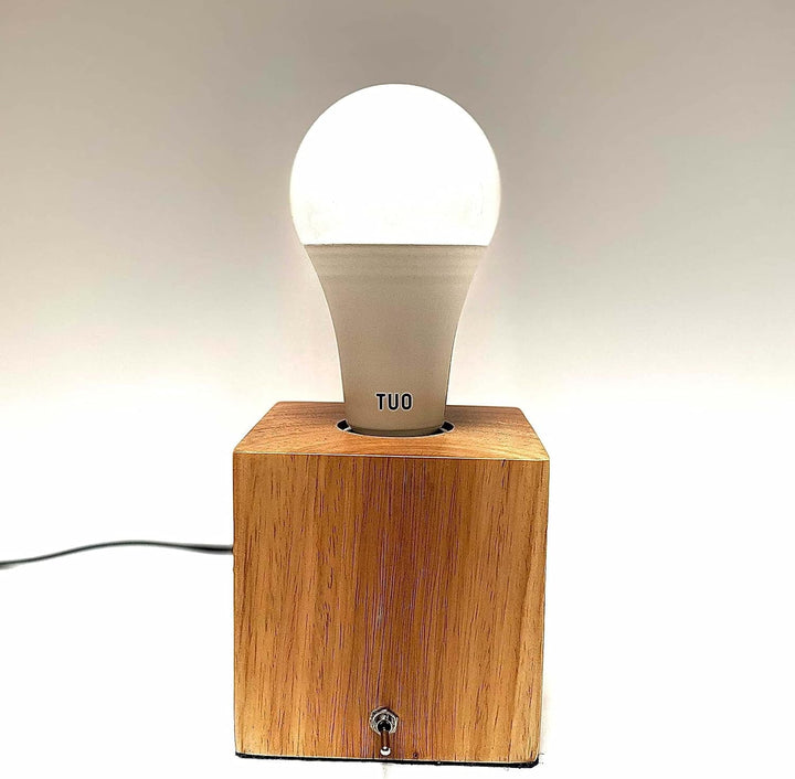 Desk, Table, Bedside Lamp - Modern, Simple, Solid Wood, E26 Edison Base+2