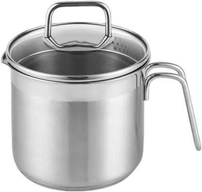 Stainless Steel Saucepan with Glass Lid, Sauce Pan, 2.5 Quart Cooking Pot, Perfect for Boiling Milk, Sauce, Gravies, Pasta, Noodles1