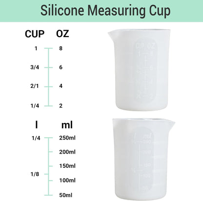 250Ml Silicone Measuring Cups, 4 PCS Large Nonstick Reusable Silicone Mixing Cups Durable Easy Clean for Epoxy Resin, Casting Molds, Stain Jewelry Making, Waxing, DIY, Art, Craft2
