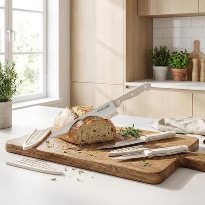 LITTLE COOK 3 Piece Knife Set, Chef Knife Set with Sheaths, Wheat Handle | Innovative Wheat Handle4