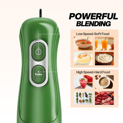 Immersion Blender Corded 400W, 2 Speed, Emulsifier, Blend, Bpa-Free | Hand Blender Stick Mixer, Ergonomic Handle, Stainless Steel Blades, Effortless Blending for Soup, Smoothies, Puree, Baby Food2