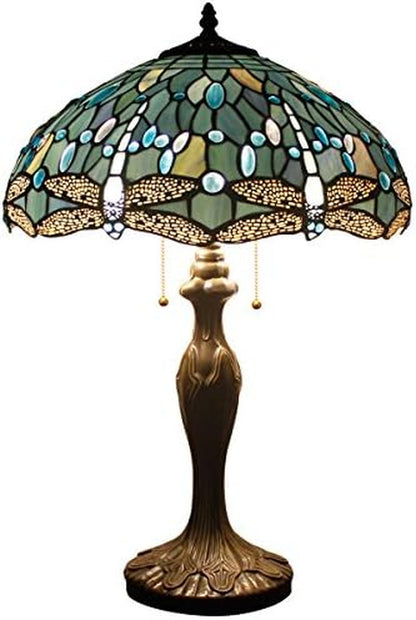 Table Lamp Base Replacement Only with 6Pcs Bulb, Wide 6.5 Height 24 Inch, Fit for 12, 14, 16, 18 Inch Tiffany Style Stained Glass Lampshade, Dark Bronze Finish, Metal, Pull Chain Switch8