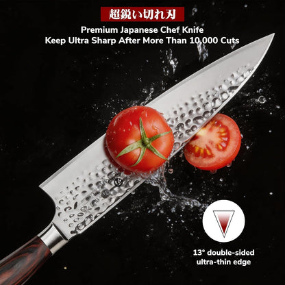 8 Inch Hammered Japanese Chef Knife,Powder Steel Edge Kitchen Knife6