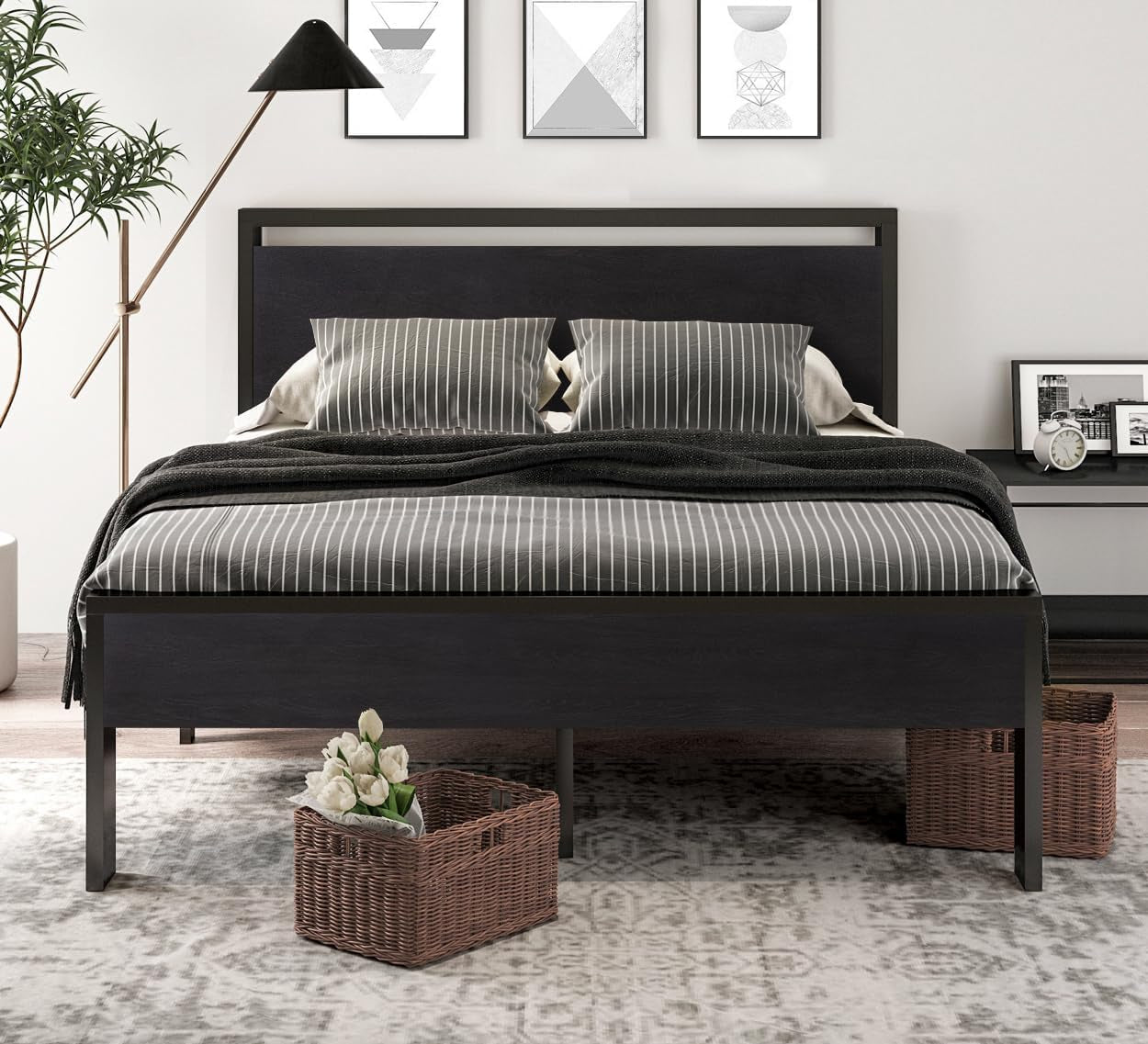 14-inch-queen-size-metal-platform-bed-frame-with-wooden-headboard-and-footboard-mattress-foundation-no-box-spring-needed-large-under-bed-storage-non-slip-without-noise-black-oak