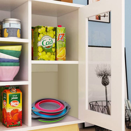 Collapsible Colander Set of 3 round Silicone Kitchen Strainer Set - 2 Pcs 4 Quart and 1 Pcs 2 Quart- Perfect for Draining Pasta, Vegetable and Fruit (Green,Blue, Purple)7