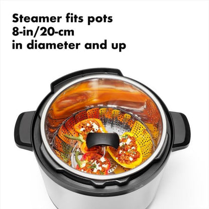 OXO Good Grips Steamer Basket - Stainless Steel, 8 Inch Diameter | Collapsible, Vegetable Steamer Insert, Adjustable Handle, Fits Multiple Pot Sizes, Dishwasher Safe3