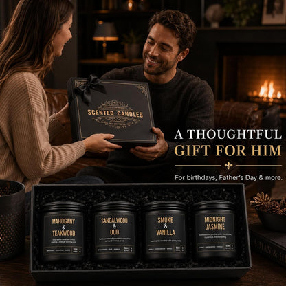 Candles Gifts for Men, 4-Pack Scented Candles, 36 Oz, Birthday Gift Set6