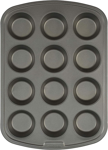 Everyday Nonstick Steel Muffin Pan, 12 Cup, Gray2