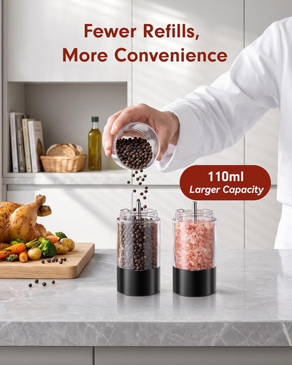 Larger Capacity Rechargeable Electric Salt and Pepper Grinder Set6