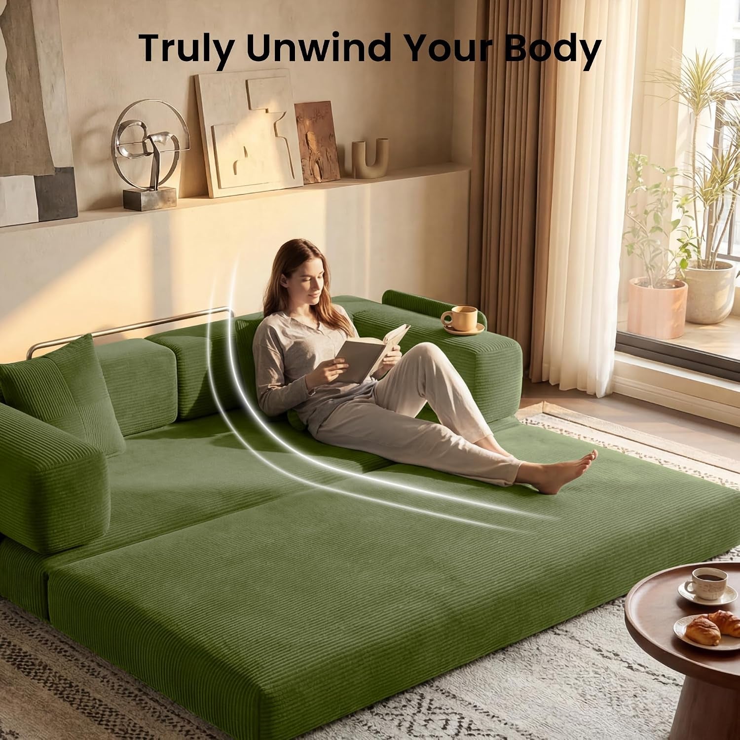 78-8-convertible-futon-sofa-bed-boneless-couch-for-living-room-corduroy-boneless-loveseat-sleeper-sofa-modular-futon-couch-with-storage-pocket-pull-out-couch-no-assembly-green