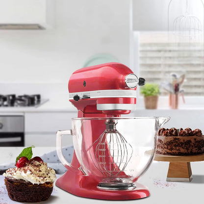 Tilt-Head Stand Mixer Glass Bowl, 5 Qt,Compatible with Kitchenaid Artisan 5KSM125, 5KSM150, 5KSM175, 5KSM7580, KSM150, RRK150,K45, K45SS, KSM75, KSM90, Ksm95,Classic without Lid6