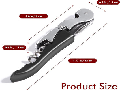 Professional Waiter Corkscrew Wine Openers Set (4 Pcs),Upgraded with Heavy Duty Stainless Steel Hinges Wine Key for Restaurant Waiters, Sommelier, Bartenders7