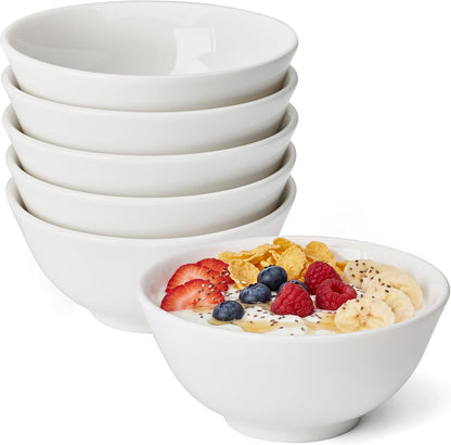 10 Oz Small Ceramic Bowls Set of 6, 4.5 Inch White Bowls for Yogurt, Oatmeal, Fruit, Dessert, Snacks and Small Cereal Bowls, Stackable Porcelain Bowls for Breakfast1
