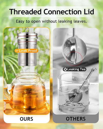 Tea Infuser, Extra Fine Mesh Tea Infusers for Loose Tea, 18/8 Stainless Steel Tea Strainer with Extended Chain Hook, Tea Steeper for Brew Tea, Spices & Seasonings Small × 22