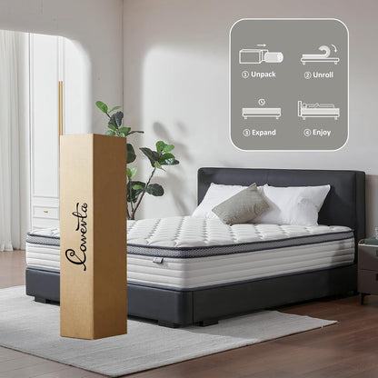 Full Size Mattress - 12 Inch Hybrid Mattress in a Box, Individual Pocket Springs, Medium Firm, Pressure Relief, Breathable Comfort and Durable6