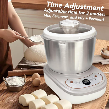Dough Maker with Ferment Function 7.4Qt Large Capacity Dough Mixer,Commercial& Household Bread Mixer Forpizza, Noodles, Bread,Sourdough Kneading Machine with Stainless Steel Bow, Face-Up Touch Panel4