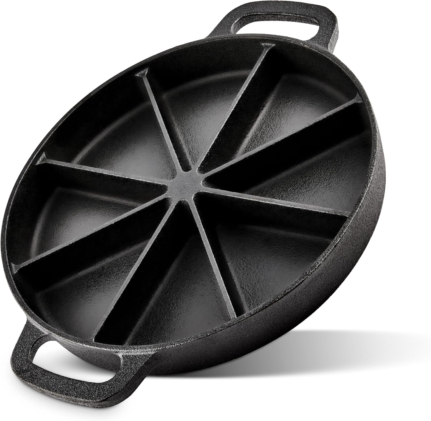 classic-cast-iron-wedge-pan-non-stick-cornbread-skillet-with-easy-transport-handles-8-slice-divided-cast-iron-baking-pan-for-scones-biscuits-breads-desserts