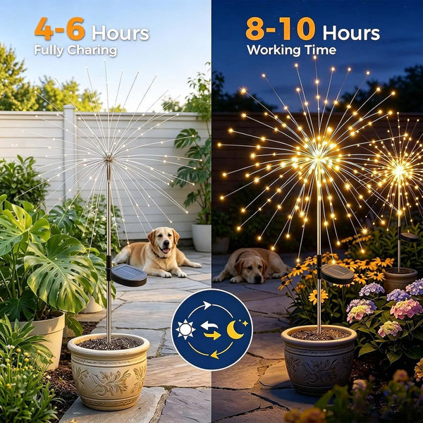 Solar Fireworks Lights Outdoor Waterproof 4 Pack Solar Garden Light4