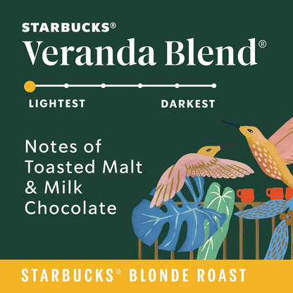 Starbucks Ground Coffee Veranda Blend Blonde Roast, 28 Oz Bag | 100% Arabica Ground Coffee; Starbucks Blonde Roast Veranda Blend; 1 Bag, 28 Oz4