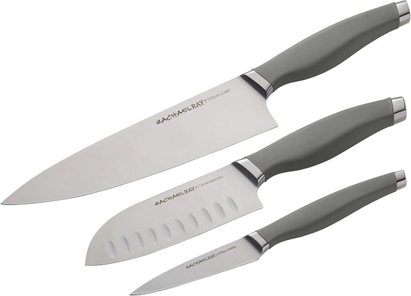 Cutlery Japanese Stainless Steel Knives Set with Sheaths, 8-Inch Chef Knife, 5-Inch Santoku Knife, and 3.5-Inch Paring Knife, Gray1