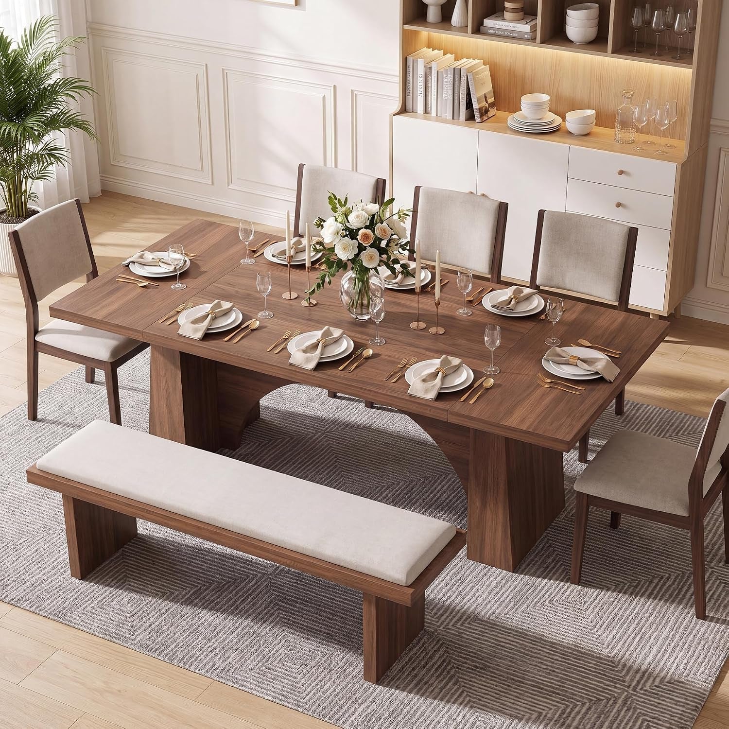 94-5-extra-long-wood-dining-table-for-6-10-farmhouse-kitchen-table-with-arch-cutout-pedestal-large-dinner-table-for-kitchen-dining-room-walnut