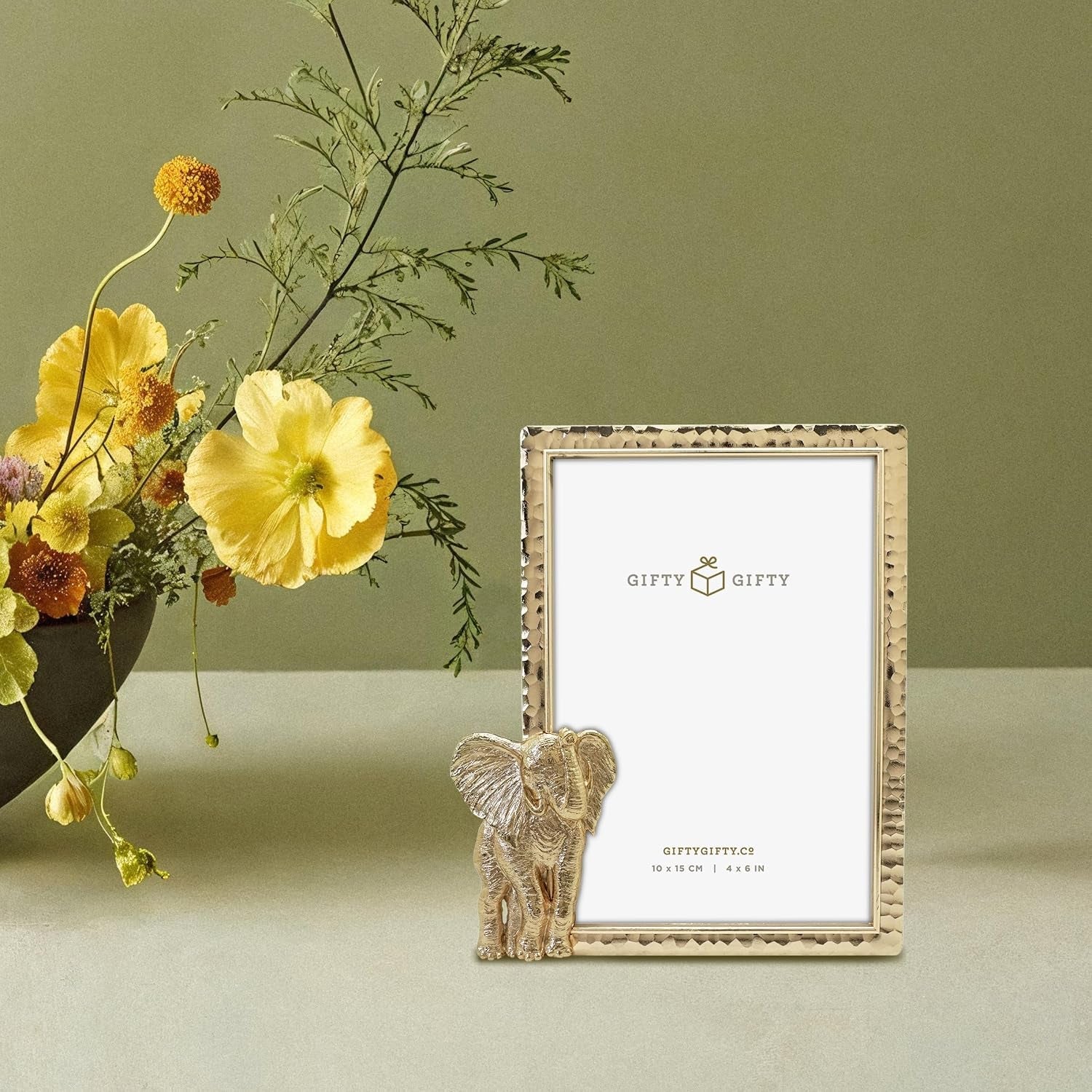 modern-elephant-gold-picture-frame-4x6-inch-for-tabletop-display-perfect-for-home-decor-wedding-vacation-graduation-milestone-photo