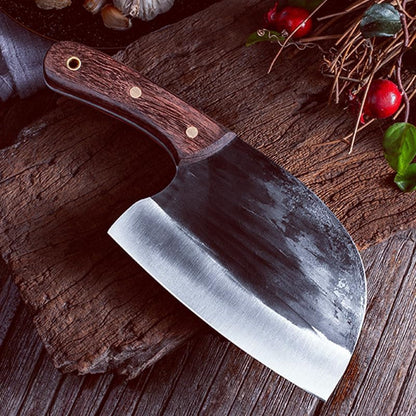 Meat Cleaver,Cleaver Knife Full Tang Butcher Knife Set Handmade Forged High-Carbon Clad Steel Kitchen Knives Cleaver Filleting Slicing Cutter3