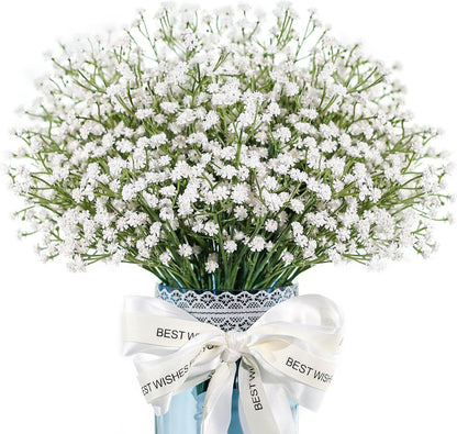 12Pcs Babys Breath Artificial Flowers, 21In Floral Stems for Vase Decor | Trim 12In Lower Stems to Fit 4–6In Small or 7–12In Medium Vases for Dining Table Centerpiece, Bedroom, Wedding Decor1