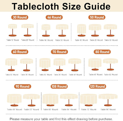 round Table Cloth Faux Linen Farmhouse Tablecloth Wrinkle and Stain Resistant Decorative Fabric Table Cover for Kitchen, Dining Room, Parties and Camping, Khaki, 90 Inch Round8