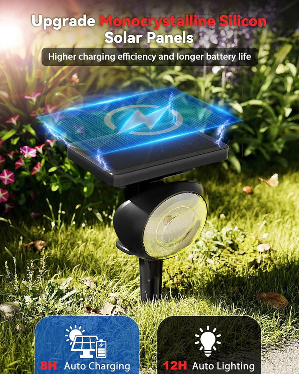 Focusing Solar Spot Lights Outdoor Waterproof, RGB+3CCT Tree Uplights 4Pack3