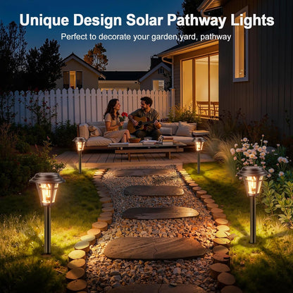 Solar Pathway Lights Outdoor, 10 Pack Solar Lights Outdoor Waterproof, Auto On/Off Solar Powered Garden Landscape Path Lights, Outdoor Solar Lights for Yard Lawn Patio Walkway Driveway7