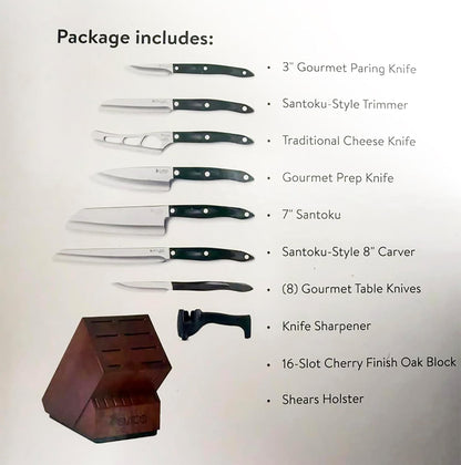 17-Piece Kitchen Knife Set, the World'S Finest Cutlery (Black)2
