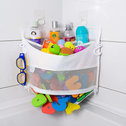 Mesh Bath Toy Holder Organizer – the Perfect Corner Bathtub Toy Storage & Bathroom or Shower Caddy – This Multi-Use Net Bag Makes Baby Bath Toy Storage Easy – for Kids & Toddlers6