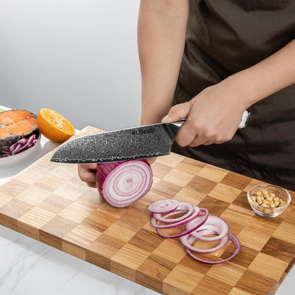 Seido Takoizu 12-Piece VG-10 Damascus Knife Block Set, Acacia Block9